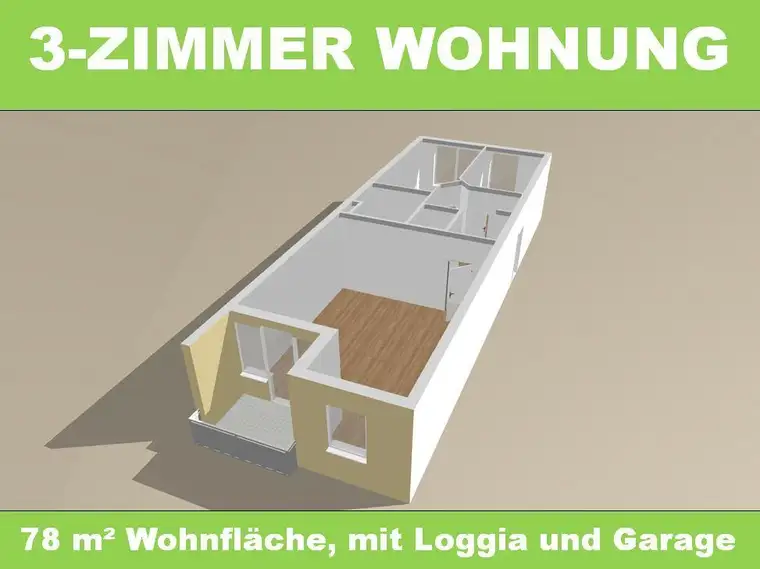 Zentrale 3-Zimmer Wohnung mit Loggia und Garage in Welser Innenstadt