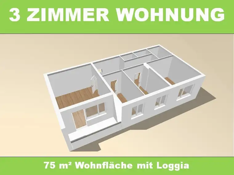 3-Zimmer Wohnung mit Loggia in zentraler Lage