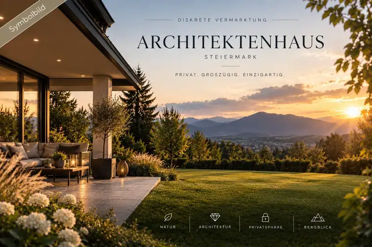 Architektenhaus mit Bergblick &amp; außergewöhnlicher Privatsphäre -- diskrete Vermarktung