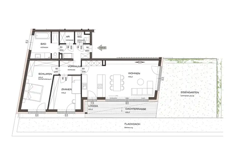 DACHGEFLÜSTER - 3-Zimmer-Wohnung mit Dachterrasse und herrlichem begrüntem Dachgarten - Fernsicht