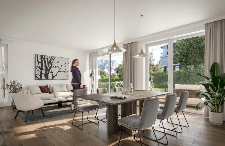 TOP Grundriss - SÜDWEST - GARTENWOHNUNG mit 4-Zimmer in Altmünster - NEUBAU - zentrale Lage