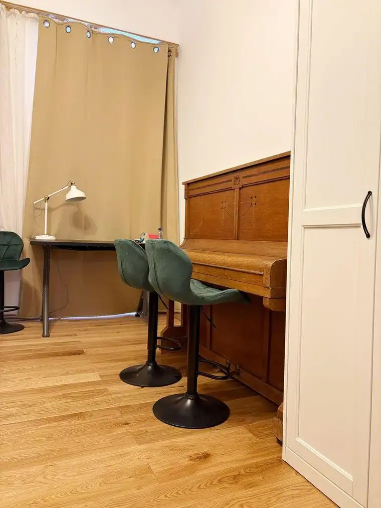 JULI-OKTOBER: Möblierte &amp; Renovierte 1,5-Zimmer-Wohnung mit Klavier, fußläufig zum Zentrum