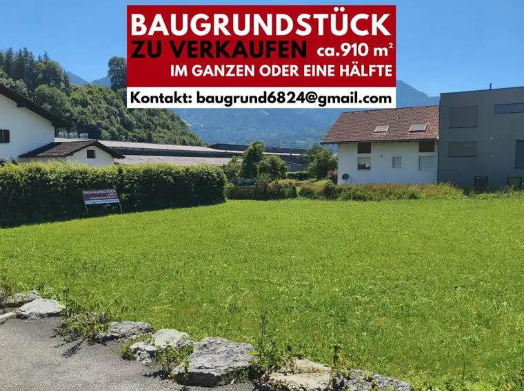 Schönes Bau-Grundstück mitten in Schlins als Ganzes oder geteilt zu verkaufen