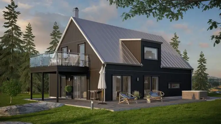 Schwedenhaus von Rörvikshus in Österreich hier mit Baugrundstück nahe Klosterneuburg bei Wien