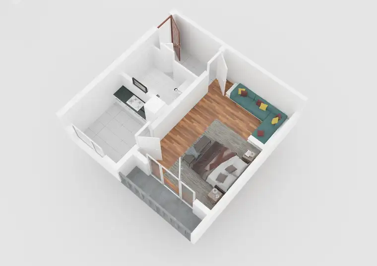 Frisch renovierte, 1,5-Raum-Wohnung mit EBK und Balkon in Graz