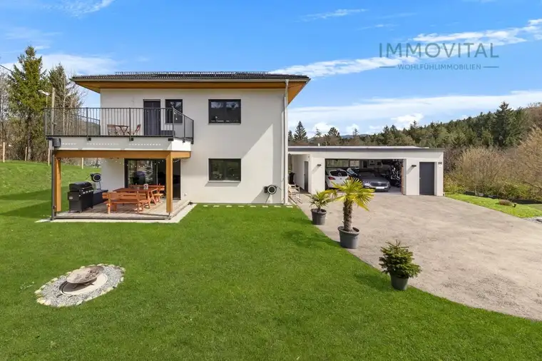 Wohnidylle in Schiefling am Wörthersee: Modernes Einfamilienhaus in ruhiger Grünlage