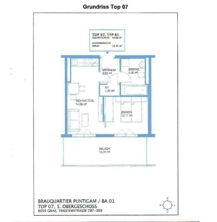Nur für Anleger - vermietete 2-Zimmer-Wohnung mit großem Balkon! Kaufpreis exkl. MwSt.!