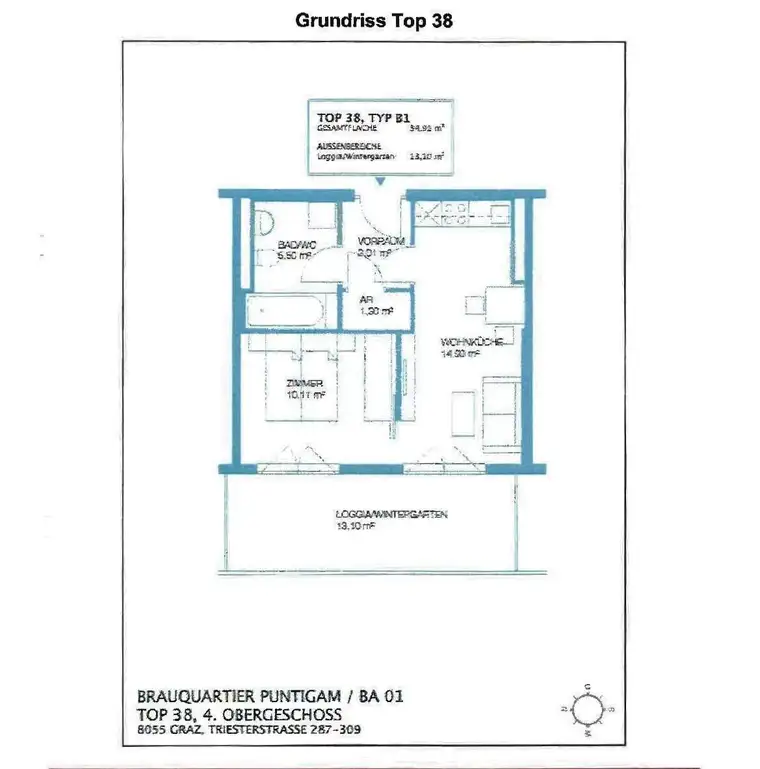 Nur für Anleger - vermietete 2-Zimmer-Wohnung mit großer Loggia! Kaufpreis exkl. MwSt.!