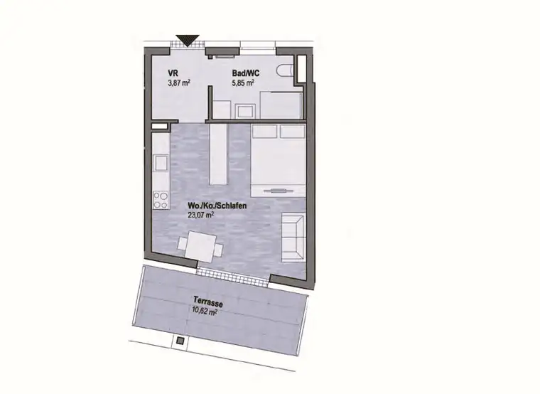 Wohnen in Graz Geidorf - Exklusive Anlegerwohnung (32m²) mit Terrasse in bester Lage! Provisionsfrei