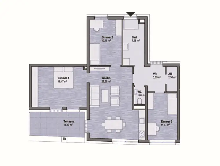 Wohnen in Graz Geidorf - Exklusive Eigentumswohnung (89m²) mit Terrasse in bester Lage! Provisionsfrei