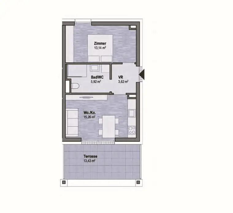 Wohnen in Graz Geidorf - Exklusive Anlegerwohnung (37m²) mit Terrasse in bester Lage! Provisionsfrei