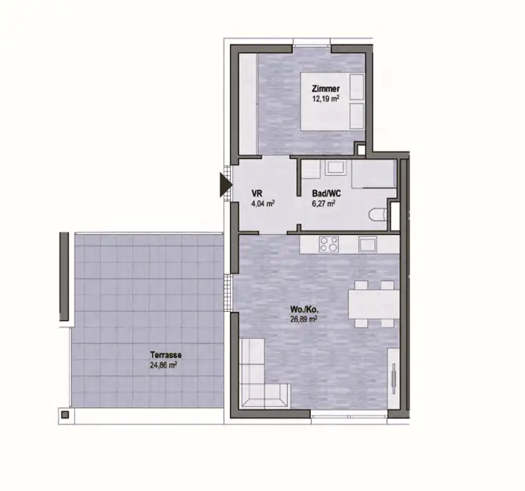 Wohnen in Graz Geidorf - Exklusive Eigentumswohnung (49m²) mit Terrasse in bester Lage! Provisionsfrei
