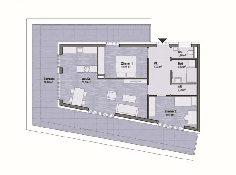 Wohnen in Graz Geidorf - Exklusive Eigentumswohnung (70m²) mit Terrasse in bester Lage! Provisionsfrei