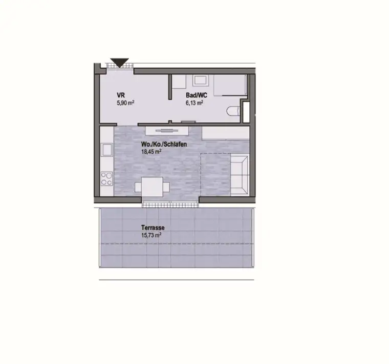 Wohnen in Graz Geidorf - Exklusive Anlegerwohnung (30m²) mit Terrasse in bester Lage! Provisionsfrei