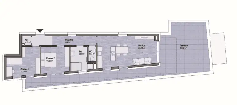 Graz Geidorf Neubauprojekt: Exklusive Eigentumswohnung (72m²) mit Terrasse in bester Lage! Provisionsfrei
