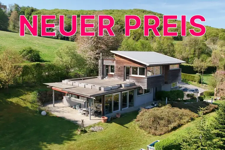 Nachhaltig wohnen mit Erdwärme – Architektenhaus in idyllischer Grünruhelage mit Weitblick