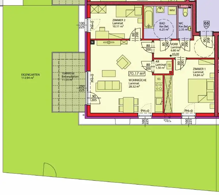 Kemmelbach. Top 1/5 geförderte 3 Zimmer Wohnung | 113 m² Garten | Miete mit Kaufrecht.