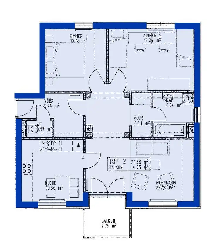 Geförderte Miete mit Kaufoption | Balkon.