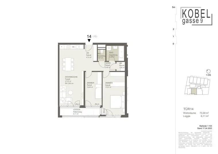 3-Zimmer-Wohnung mit Loggia