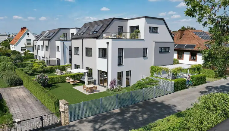 Exklusive Einfamilienhäuser, mit Südgarten in Ruhelage und DG-Terrassen Appartment - in Ziegelmassivbauweise