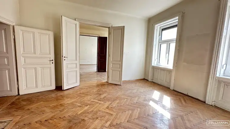 Große Altbauwohnung mit Fischgrätparkett, Flügeltüren, Lift, Pratercottage | ZΞLLMANN IMMOBILIEN
