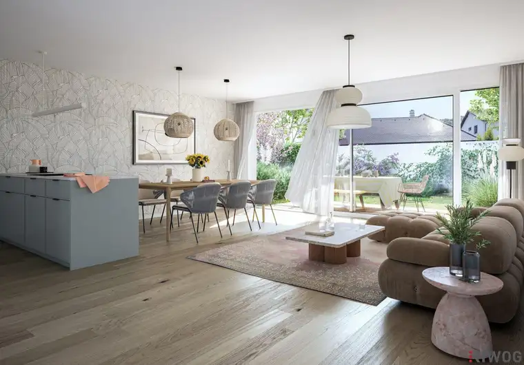 JETZT BAUSTELLE BESICHTIGEN | ERSTBEZUG IM ZENTRUM | Exklusives Townhouse Nähe Stadtplatz | Südwestseitiger Eigengarten | Sole-Wasser-Wärmepumpe | 2 TG-Stellplätze