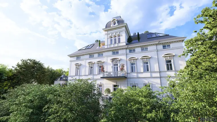 WIENTALBLICK | Lichtdurchflutete Wohnung in der Villa Seutter mit 4,4m Raumhöhe &amp; Blick auf denkmalgeschützte Linde | sanierungsbedürftig | + Gartenoption