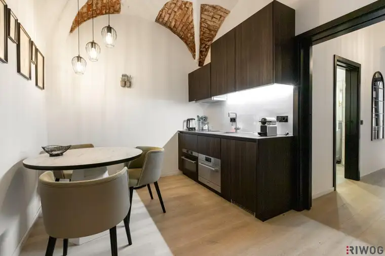 Stilvoller 37 m²-Altbau in 1190 – Gewölbedecken, Designbad &amp; Einbauküche – Wohnen beim Weingarten