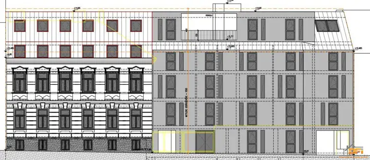 GERSTHOF - Bauträger aufgepasst: Baubewilligtes Projekt (41 Wohnungen, 1 Büro, 1 Atelier und 17 Abstellplätze) in sehr guter Lage