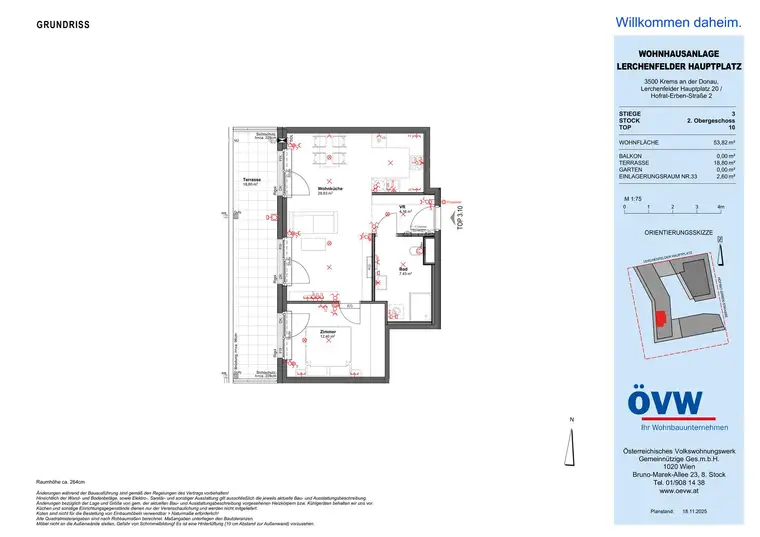 Ihr neues Zuhause in Krems – TERRASSENWOHNUNG ERSTBEZUG Stiege 3 / Top 10