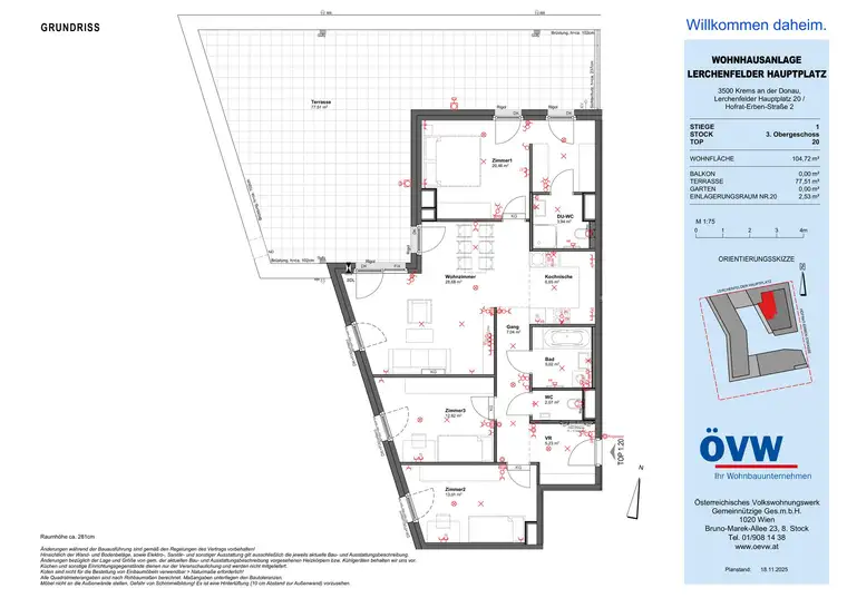 Ihr neues Zuhause in Krems – TERRASSENWOHNUNG ERSTBEZUG Stiege 1 / Top 20