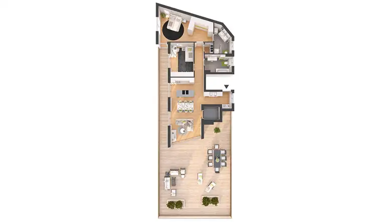 Hochwertige 3-Zimmer Penthousewohnung mit Dachterrasse (Top W13)