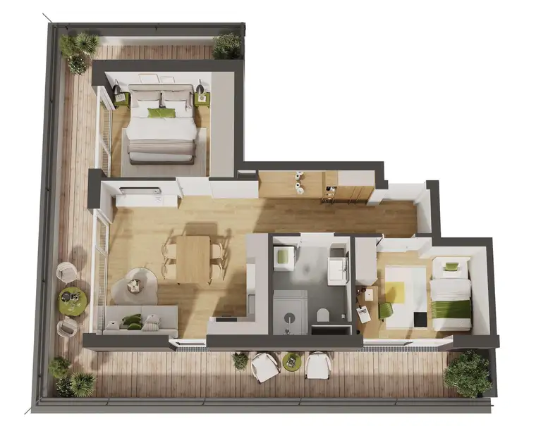 Hochwertige 3-Zimmer Neubau-Wohnung mit Balkon (W15)