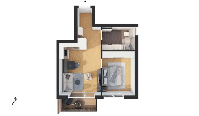 Hochwertige 2-Zimmer Neubau-Wohnung mit Balkon (W07)