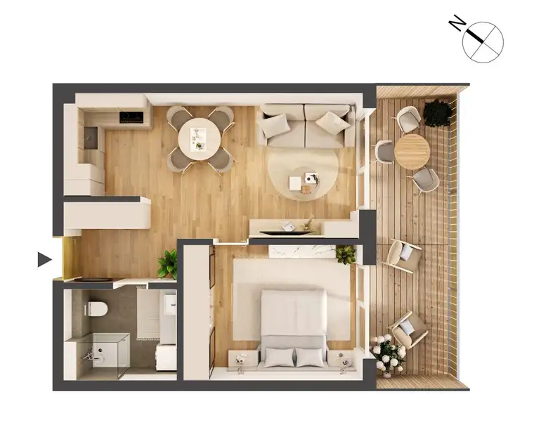 Hochwertige 2-Zimmer Neubauwohnung mit Balkon IW06