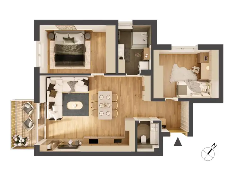 Hochwertige 3-Zimmer Neubauwohnung mit Balkon HW14