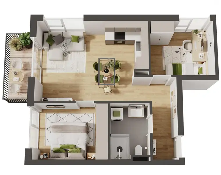 Hochwertige 3-Zimmer Neubau-Wohnung mit Balkon (W09)