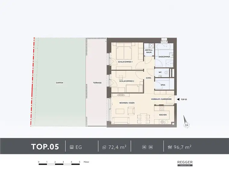 WOHNEN MIT PLATZ ZUM LEBEN – GROSSZÜGIGE EIGENTUMSWOHNUNG MIT TERRASSE UND PRIVATER GRÜNFLÄCHE!