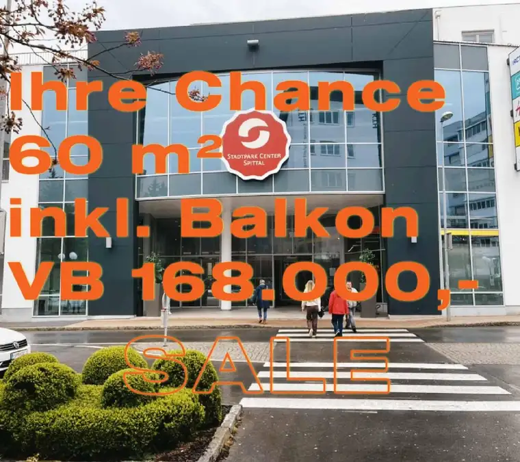 IHRE CHANCE 60 m² INKL LOGGIA +FERNBLICK 
+GRÜNRUHELAGE +HOHER LIFTSTOCK +STADTPARK CENTER SPITTAL