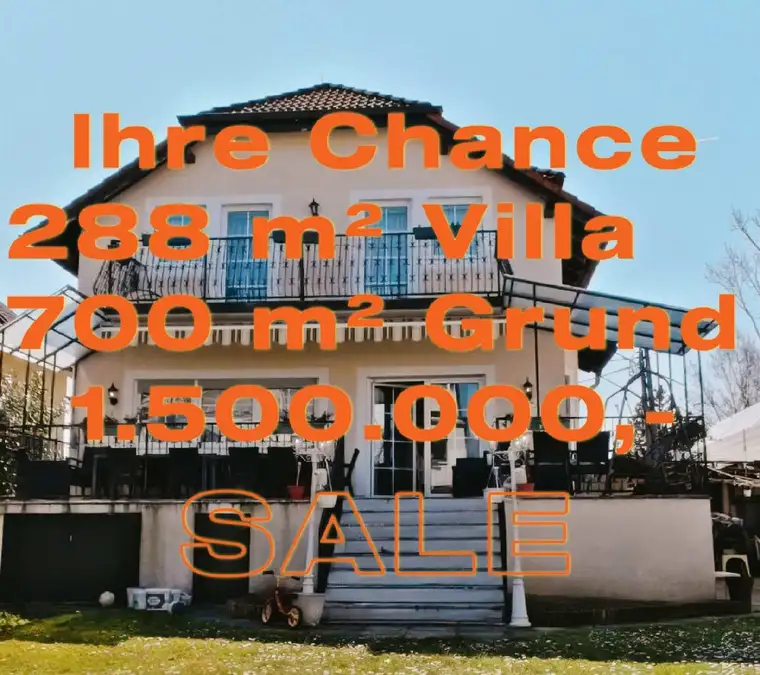 IHRE CHANCE: 8-ZIMMER-VILLA +700 m² EIGENGRUND
+GRÜNLAGE +GARAGE +VOLLKELLER