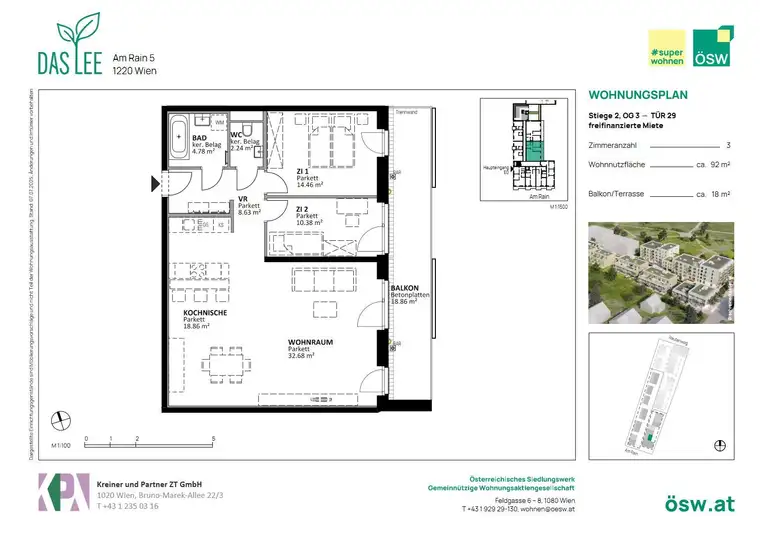 Neubau: Familienwohnung in ruhiger Grünlage