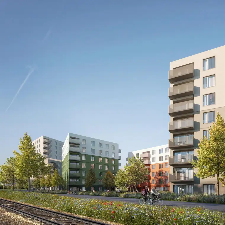 Neubauwohnung im Grünen mit niedrigen Energiekosten