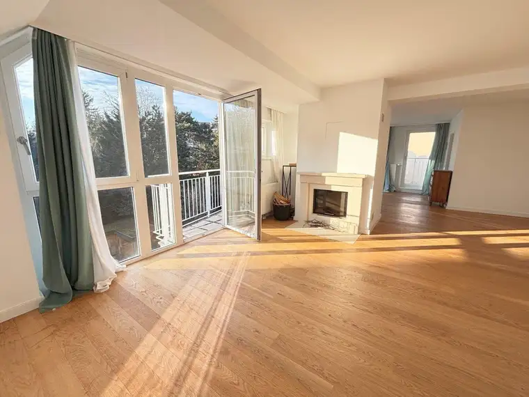 SONNENDURCHFLUTETE PENTHOUSE MAISONETTE WOHNUNG mit 2 Terrassen + Kamin + Garage in 1180 Wien