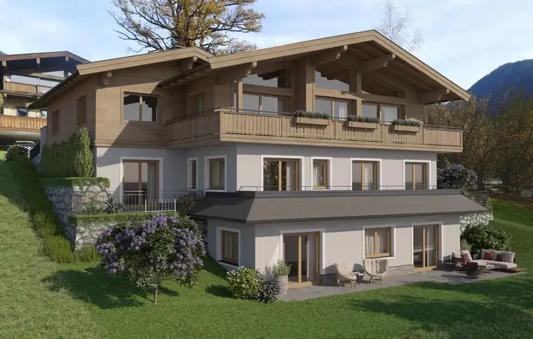 Elegante Neubauwohnung mit Garten und Bergblick (06421)
