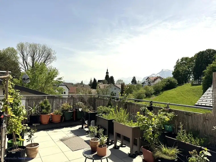 Lieber auf der Dachterrasse oder doch im Garten? - KAUF Salzburg Stadt - LIEFERING Rottweg: Neuwertiges, sehr gepflegtes 3 Familien-/3-Parteien-Haus - mit MEGA-SÜD/WEST-SONNEN-DACHTERRASSE und 310 m² Nutzfläche