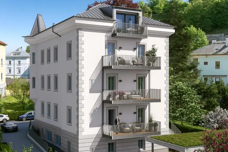 2 Zimmer, ganz viel Salzburg – Stilvolles Altbauwohnen mit Balkon in Mülln