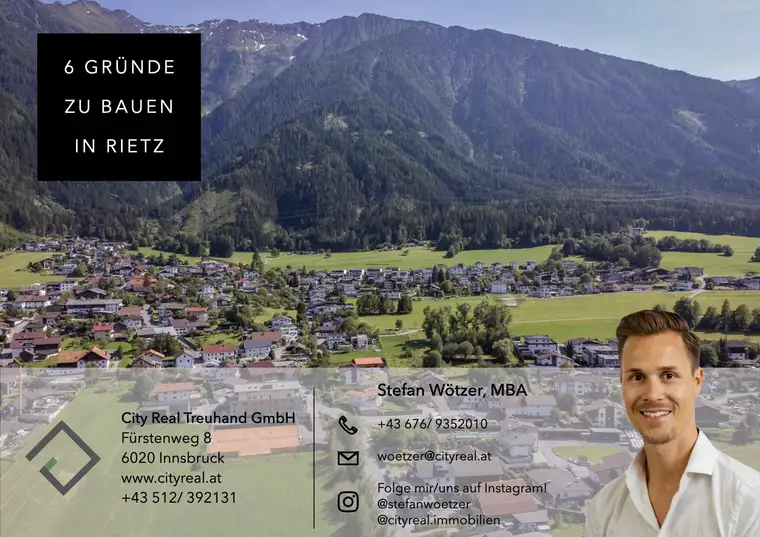 6 sonnige Baugrundstücke im Herzen von Rietz: 498 – 644 m²