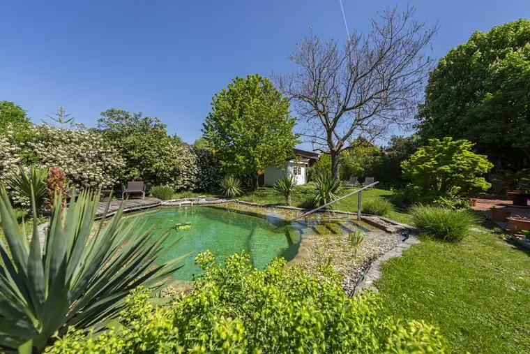 Mediterranes Wohngefühl im Weinviertel – Traumhaus mit Naturpool &amp; Weitblick