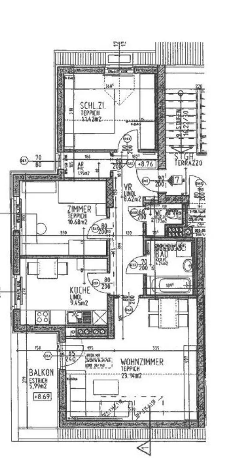 St. Pölten - schöne 3 Zimmer Dachgeschosswohnung mit Balkon