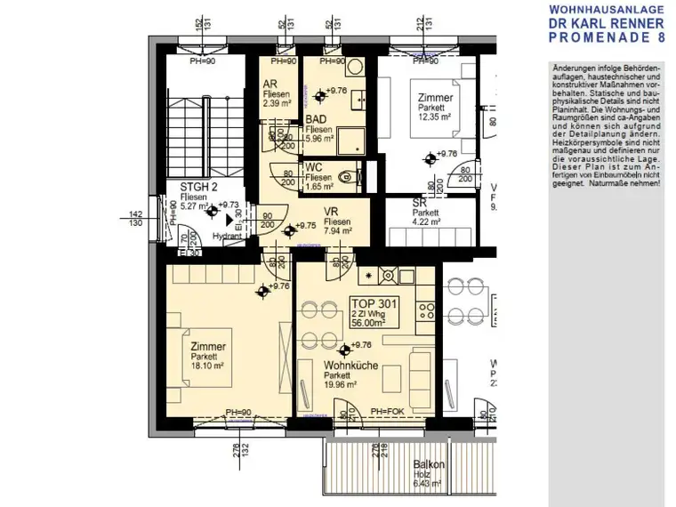 St. Pölten - schöne 2 Zimmerwohnung mit Balkon
